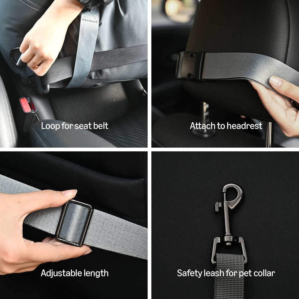 Amazon Basics Dog Car Seat adjustable-straps ensures snug fit across many vehicles.