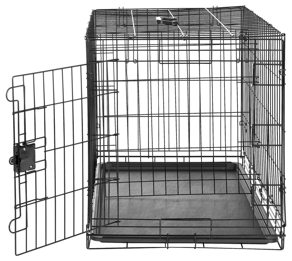 Amazon Basics dog crate divider panel showing adjustable interior space