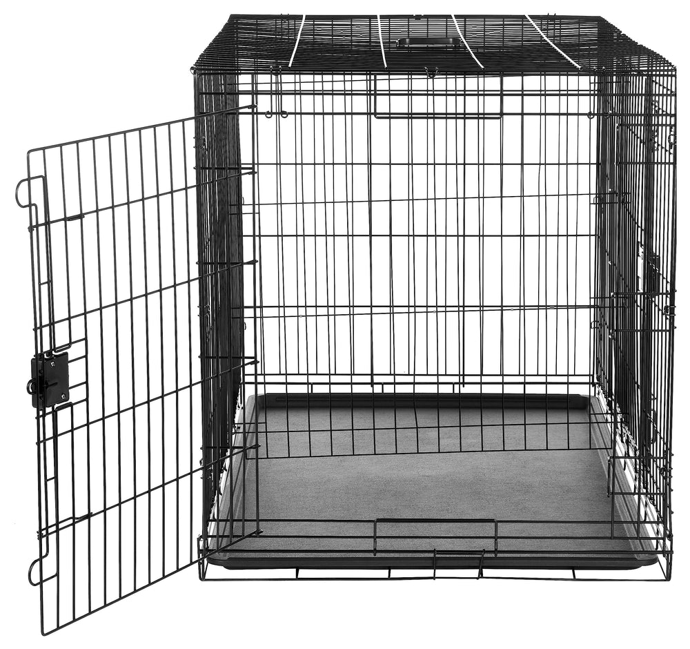 Amazon Basics large crate shown with divider panel for space adjustment.