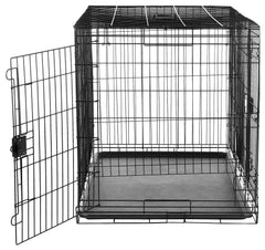 Amazon Basics large crate shown with divider panel for space adjustment.