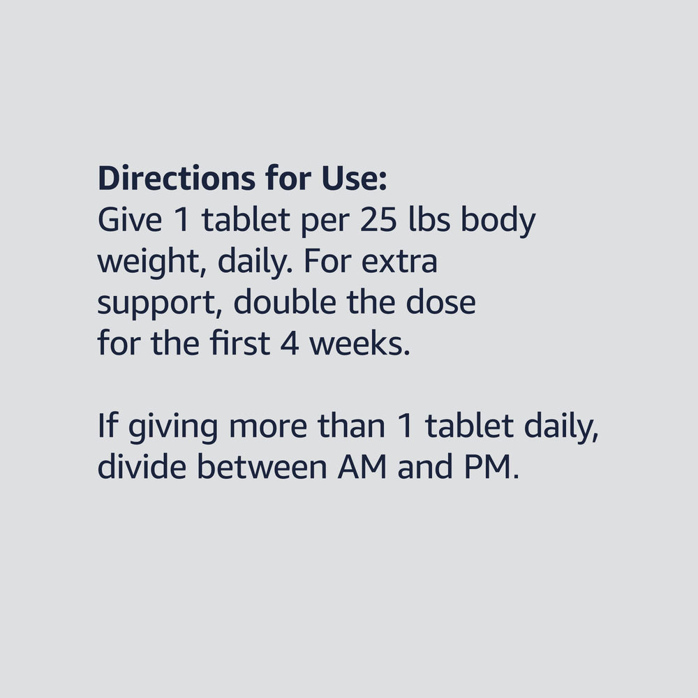 Amazon Basics hip and joint tablets back label details ingredients for joint support