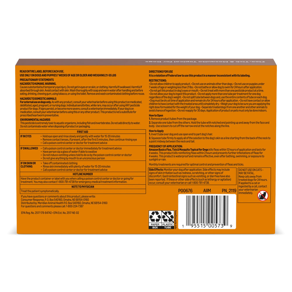 Amazon Basics topical for large dogs — supports ongoing pest prevention