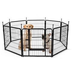 Amazon Basics playpen door latch keeps pets safely contained during play.