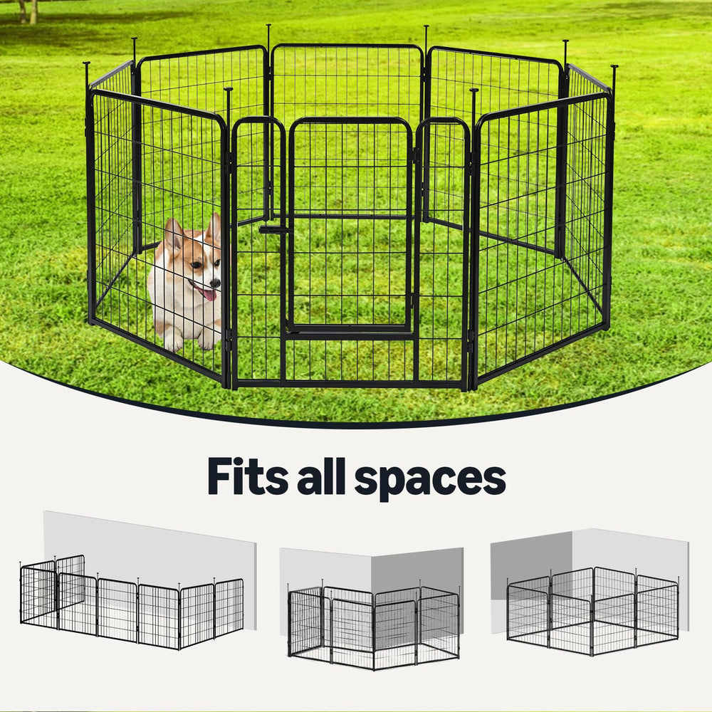 Amazon Basics dog pen offers flexible shapes for square, rectangular, or octagon layouts.