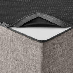 Amazon Basics dog steps folded into a bed for quick rest