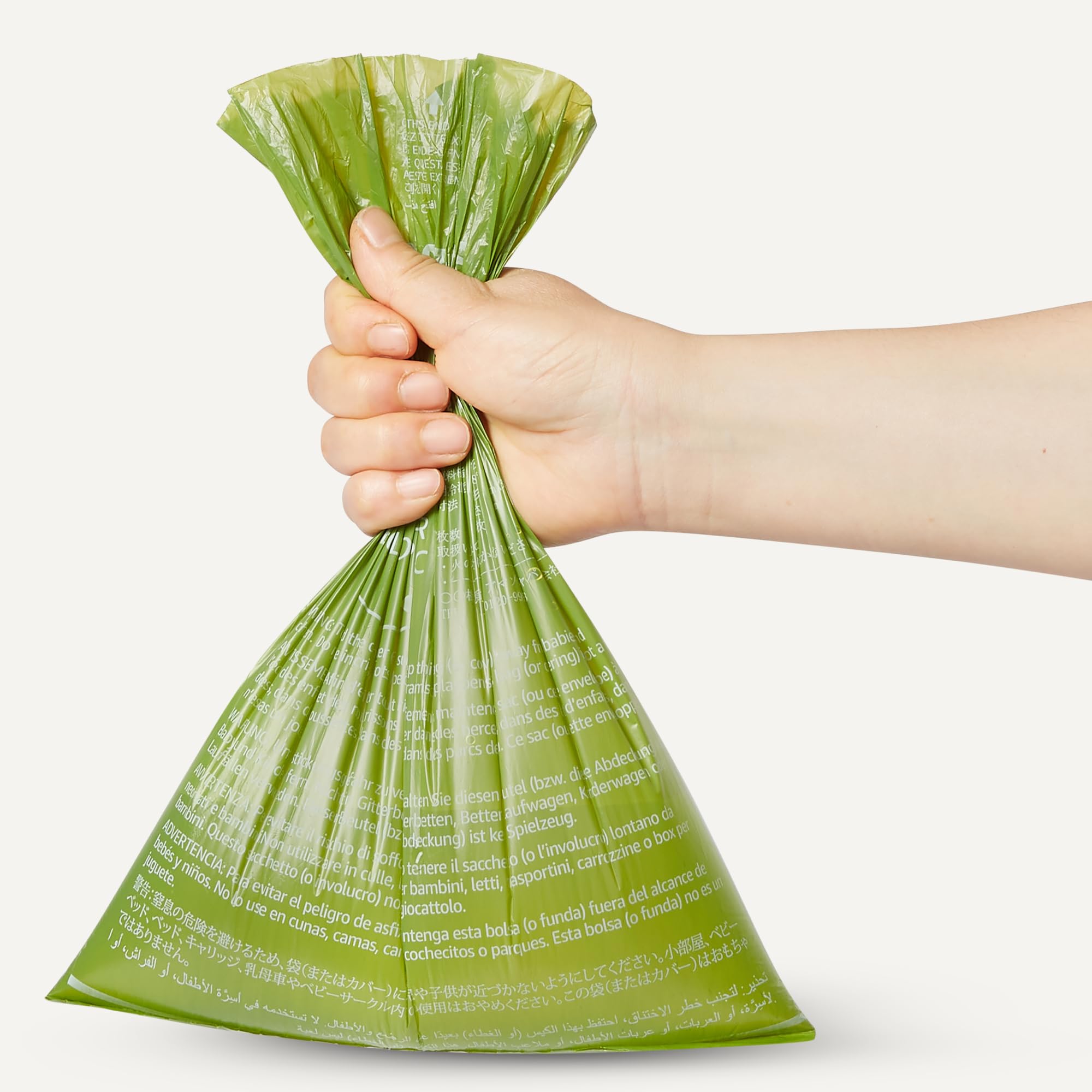 Amazon Basics 70% post-consumer recycled material bags for eco cleaning