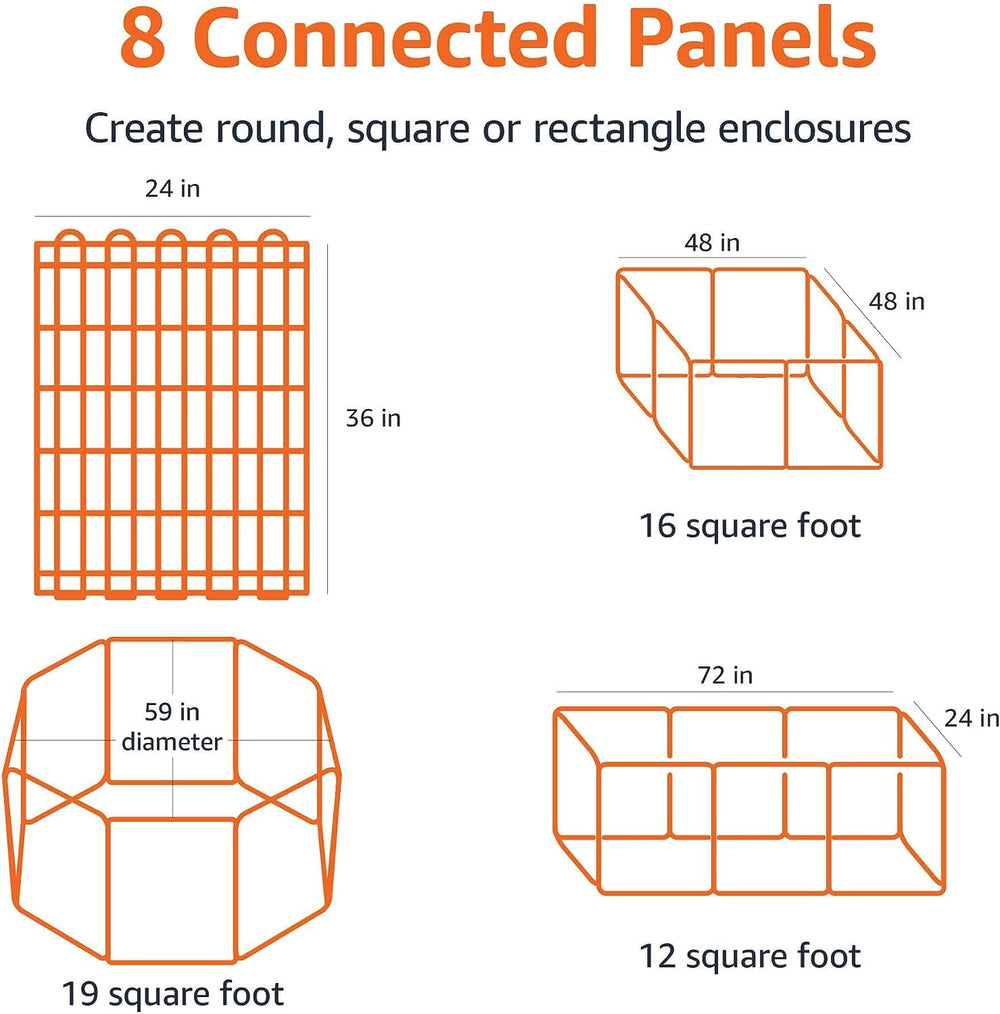 Amazon Basics playpen configured in round shape provides a safe roaming space