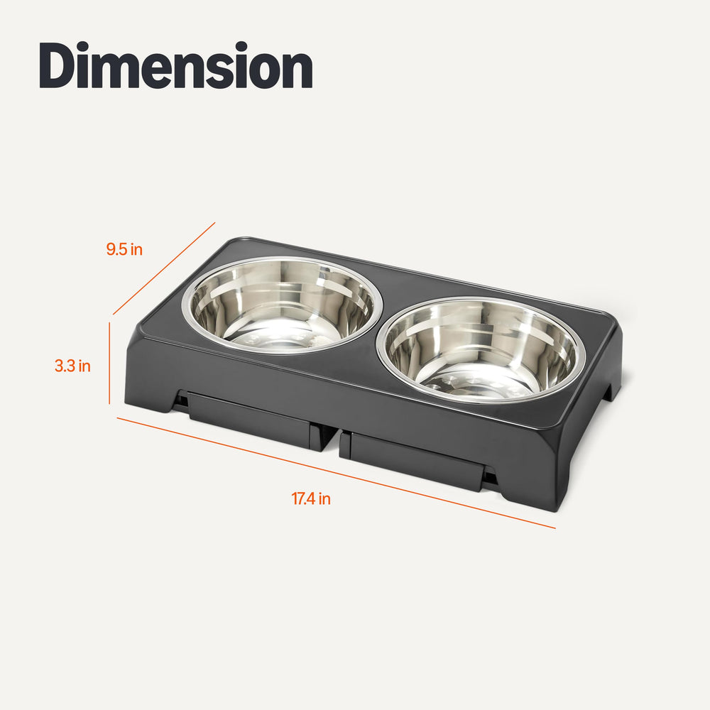 Amazon Basics elevated dog bowls stand using recycled materials for an eco-friendly option