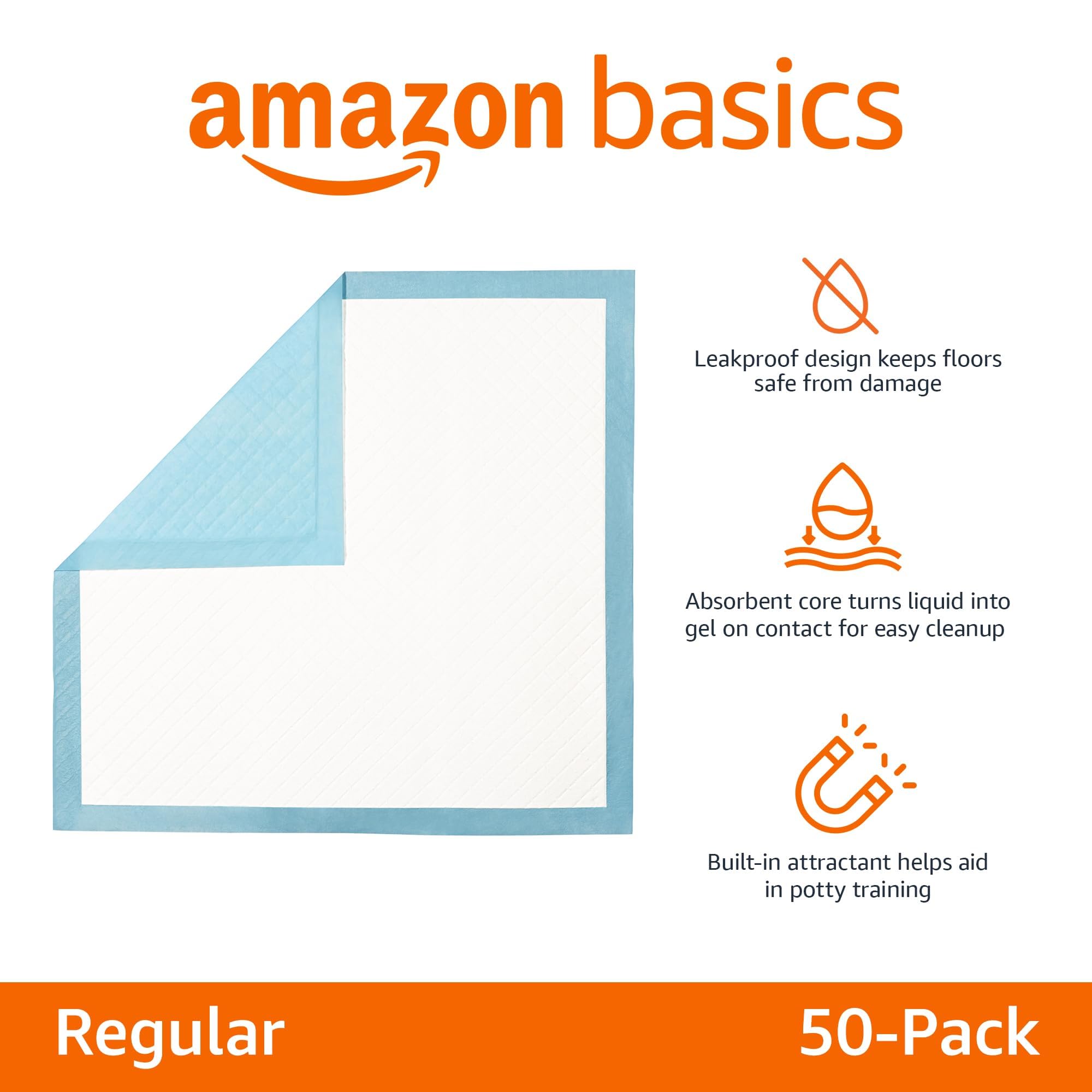 Amazon Basics five-layer construction close-up shows fast-absorbent core.