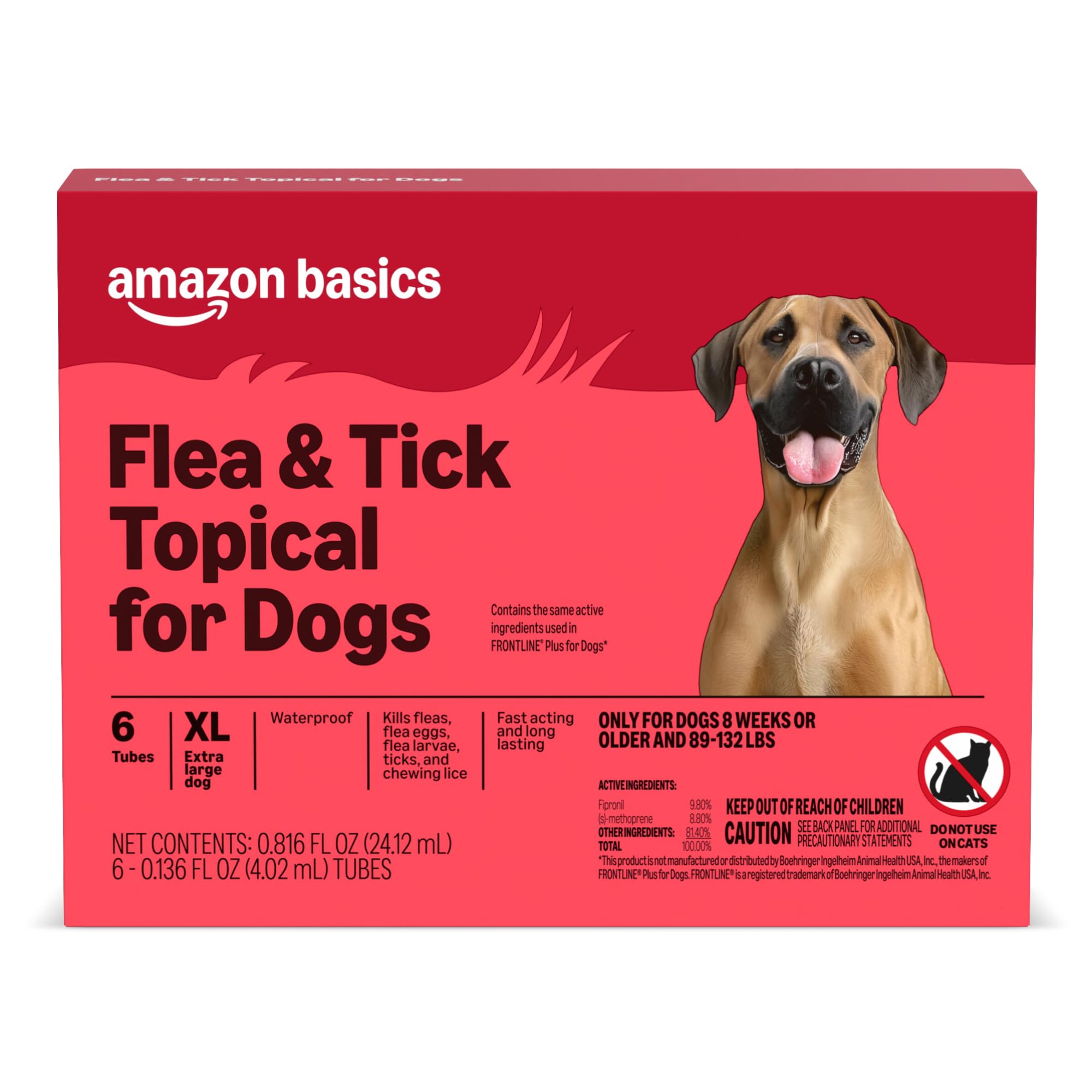 Amazon Basics flea-tick treatment extra-large dog applicator demonstrates quick-acting protection