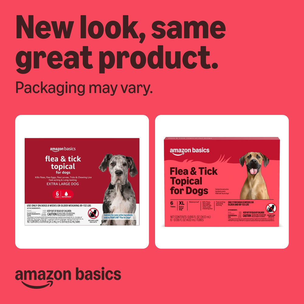 Amazon Basics flea-tick treatment extra-large dogs six-dose pack ready for use