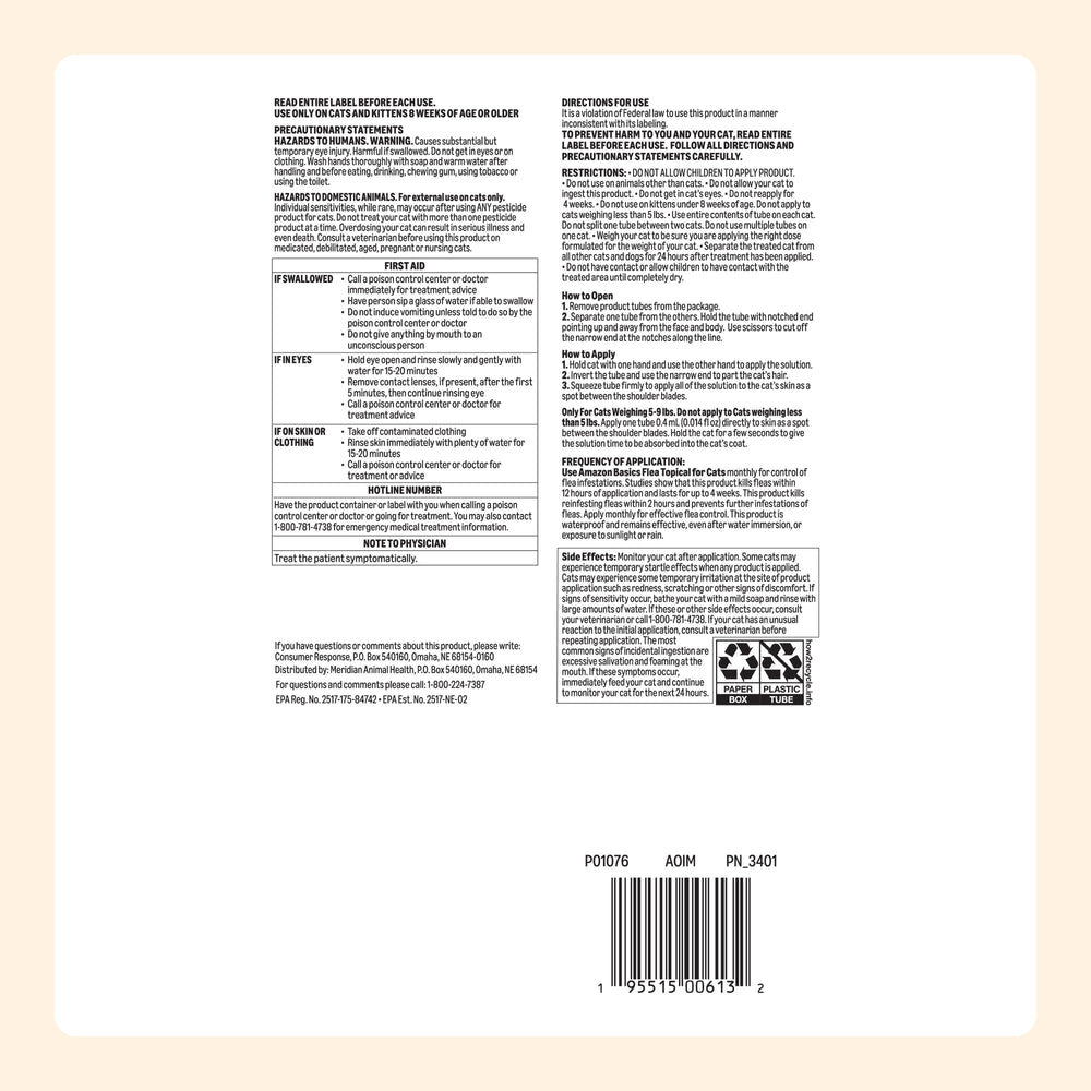 Six-dose pack shown as ongoing flea management for medium cats.