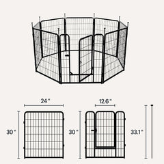 Amazon Basics foldable dog pen stored flat for easy transport and storage.