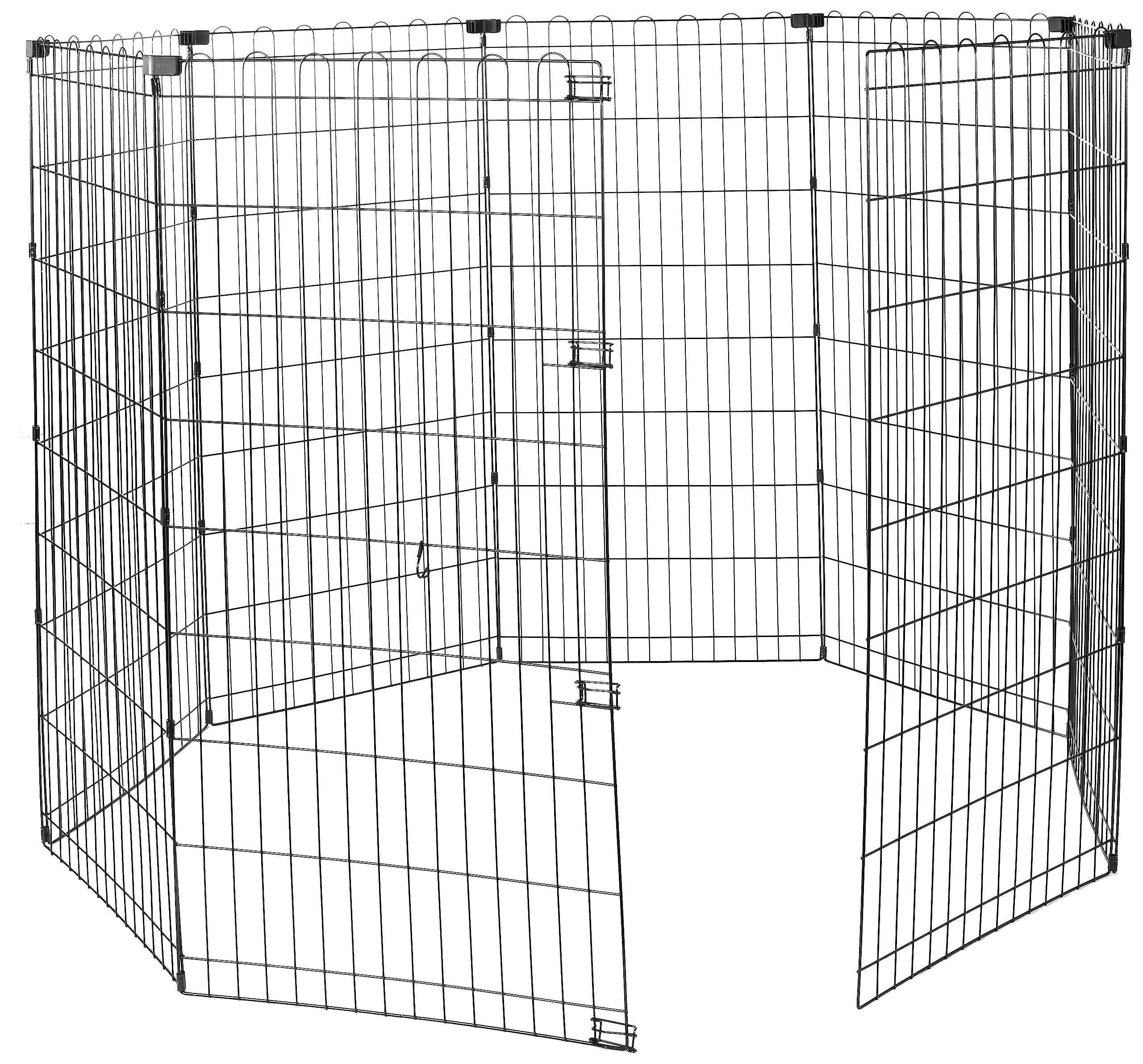 Amazon Basics foldable dog playpen round 60x60x48 inches for versatile indoor-outdoor containment.