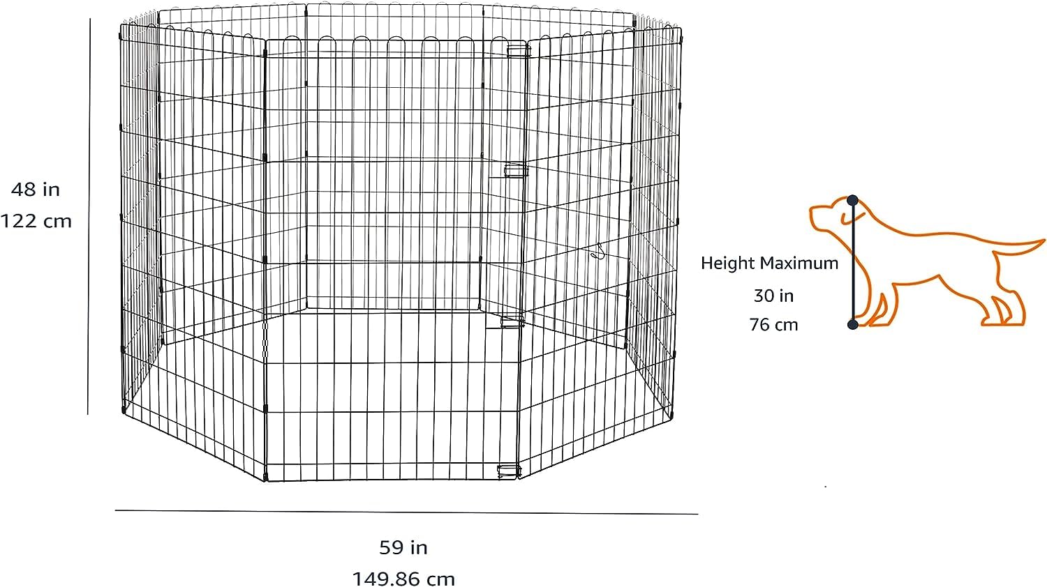 Amazon Basics foldable dog playpen square 48x48x48 inches for flexible room zoning.
