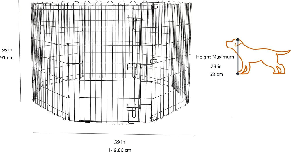 Amazon Basics eight-panel playpen outdoors with ground anchors for secure placement