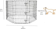 Amazon Basics eight-panel playpen outdoors with ground anchors for secure placement
