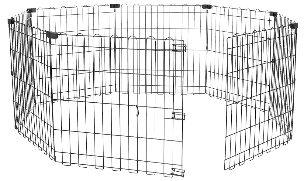 Amazon Basics foldable octagonal playpen assembly enables quick setup for small dogs