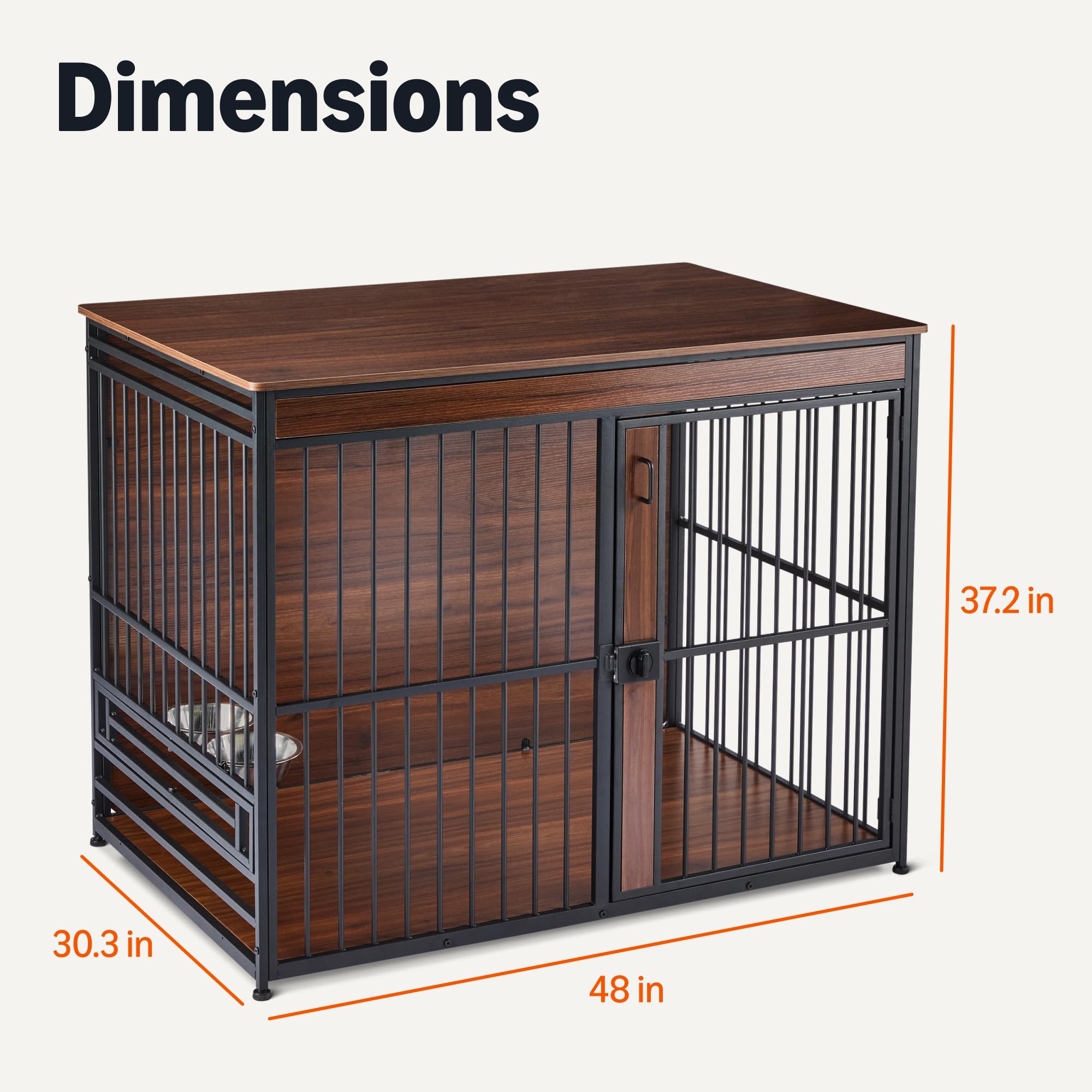 Amazon Basics 48-inch crate emphasizes durability for reliable pet space.