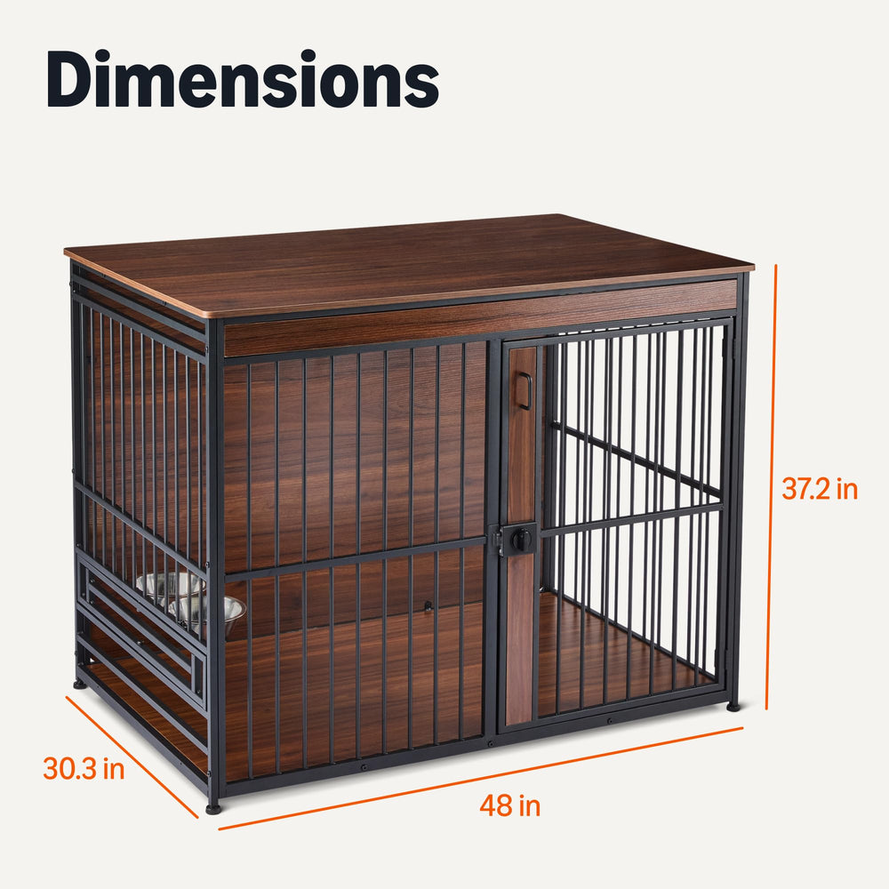 Amazon Basics 48-inch crate emphasizes durability for reliable pet space.