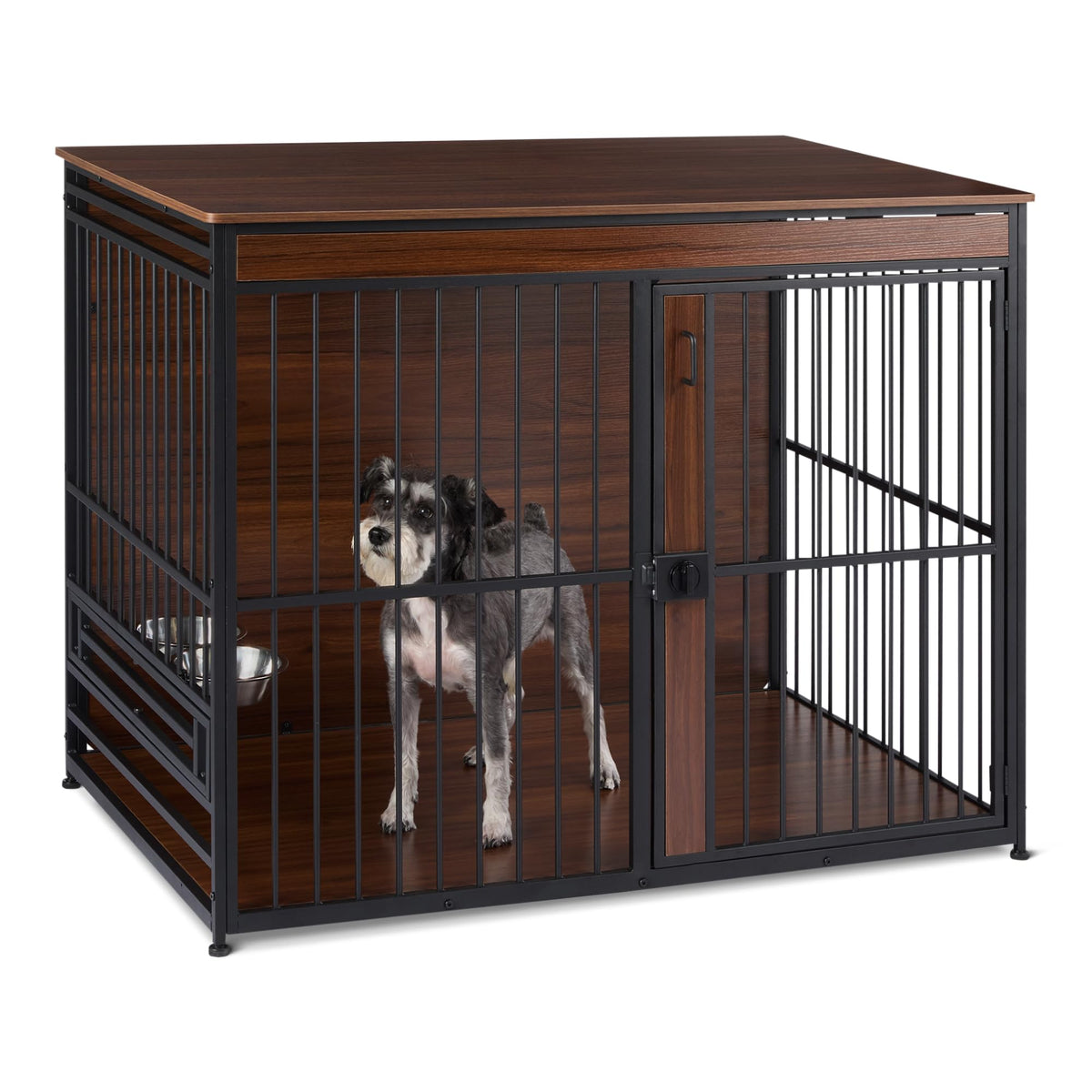 Amazon Basics furniture-style 48-inch dog crate front view for secure containment.