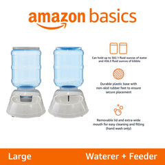 Amazon Basics gravity feeder bowl with easy-fill entry for quick refills