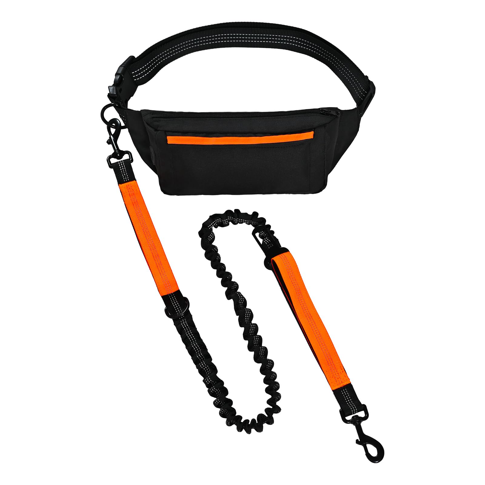 Amazon Basics hands-free leash with running bag during park walk for convenience