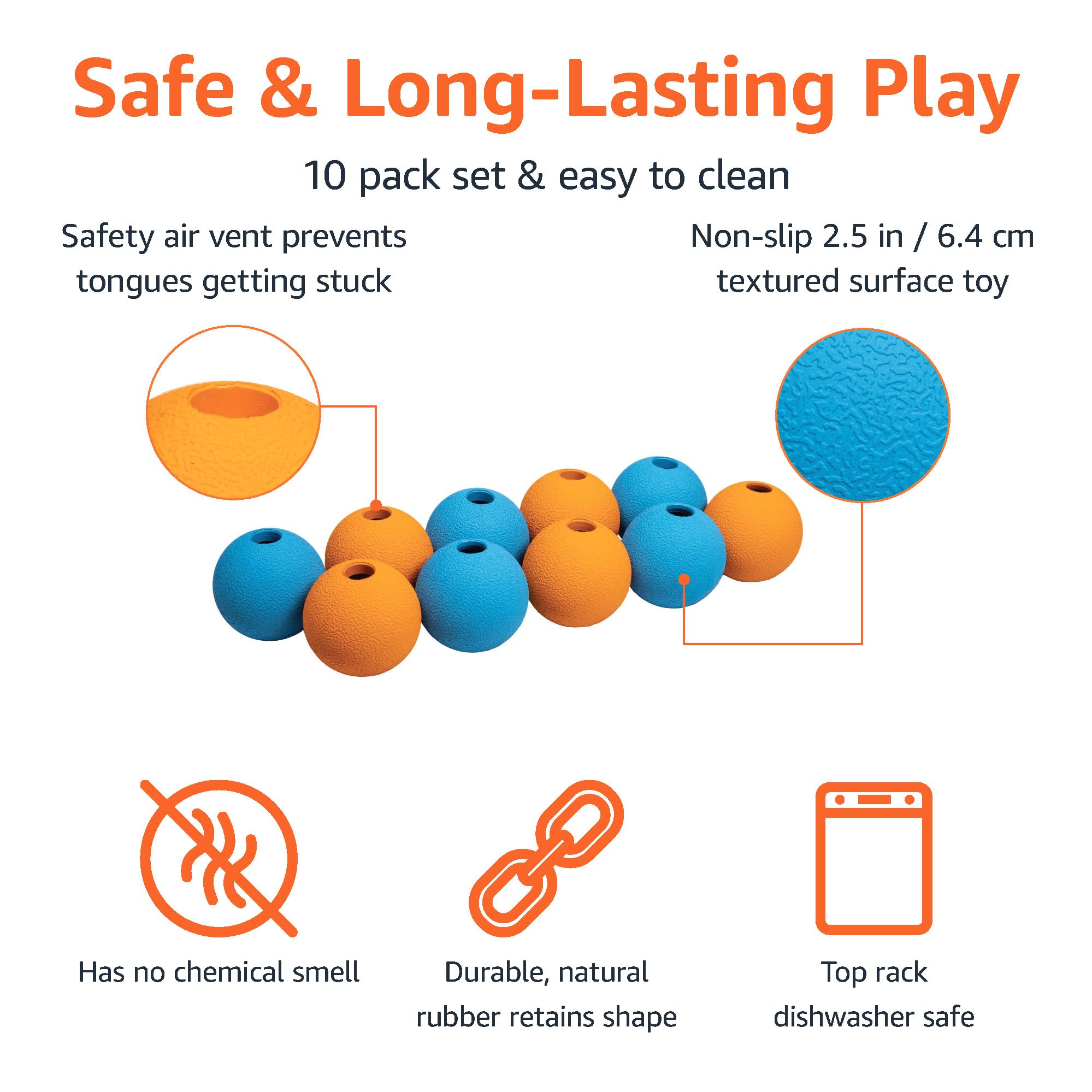 Amazon Basics 2.5 inch ball with safety vent for worry-free play sessions