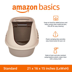 Amazon Basics hooded litter box with odor-control carbon filter