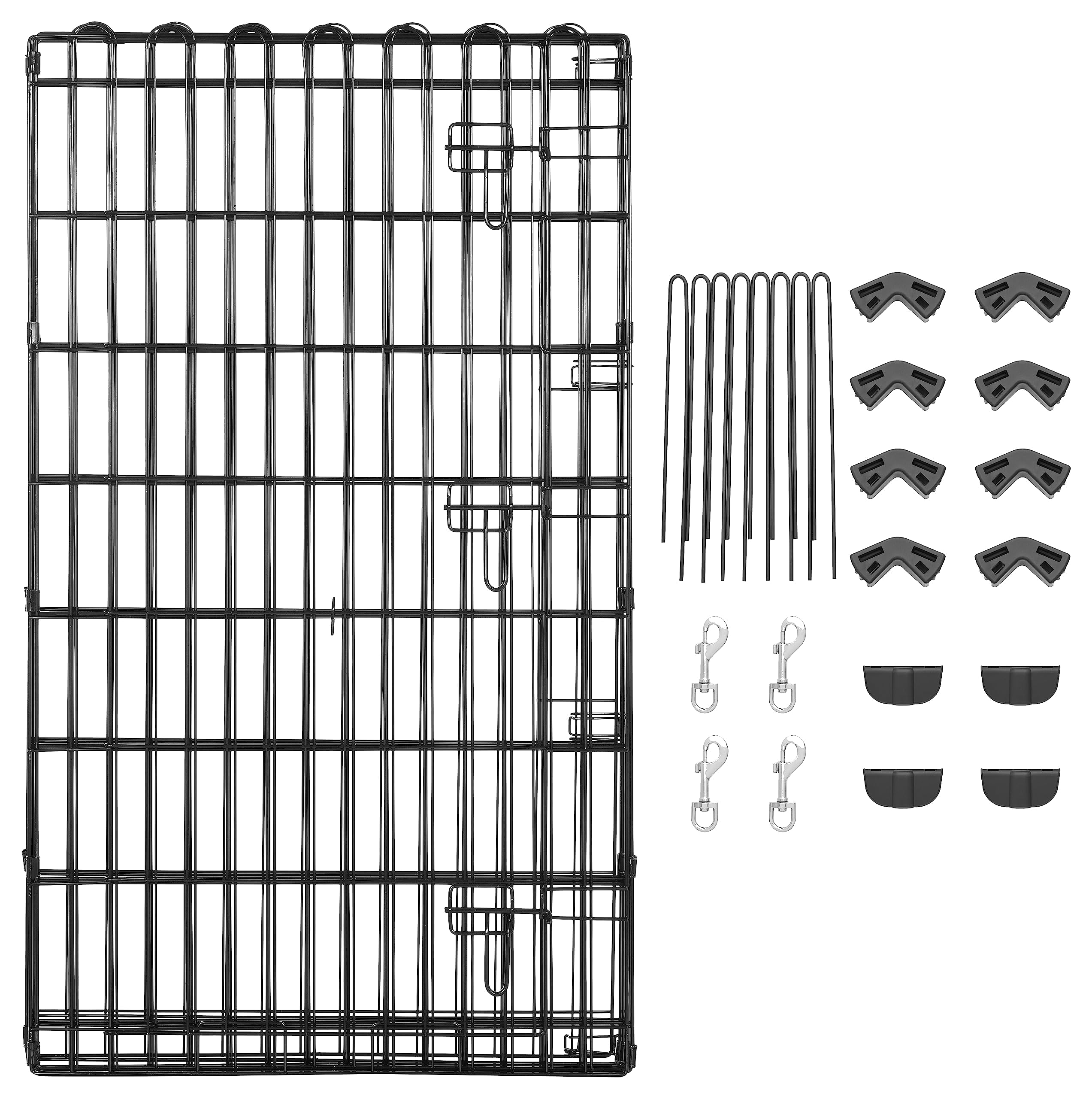 Amazon Basics 42-inch height dog playpen suitable for indoor and outdoor spaces.