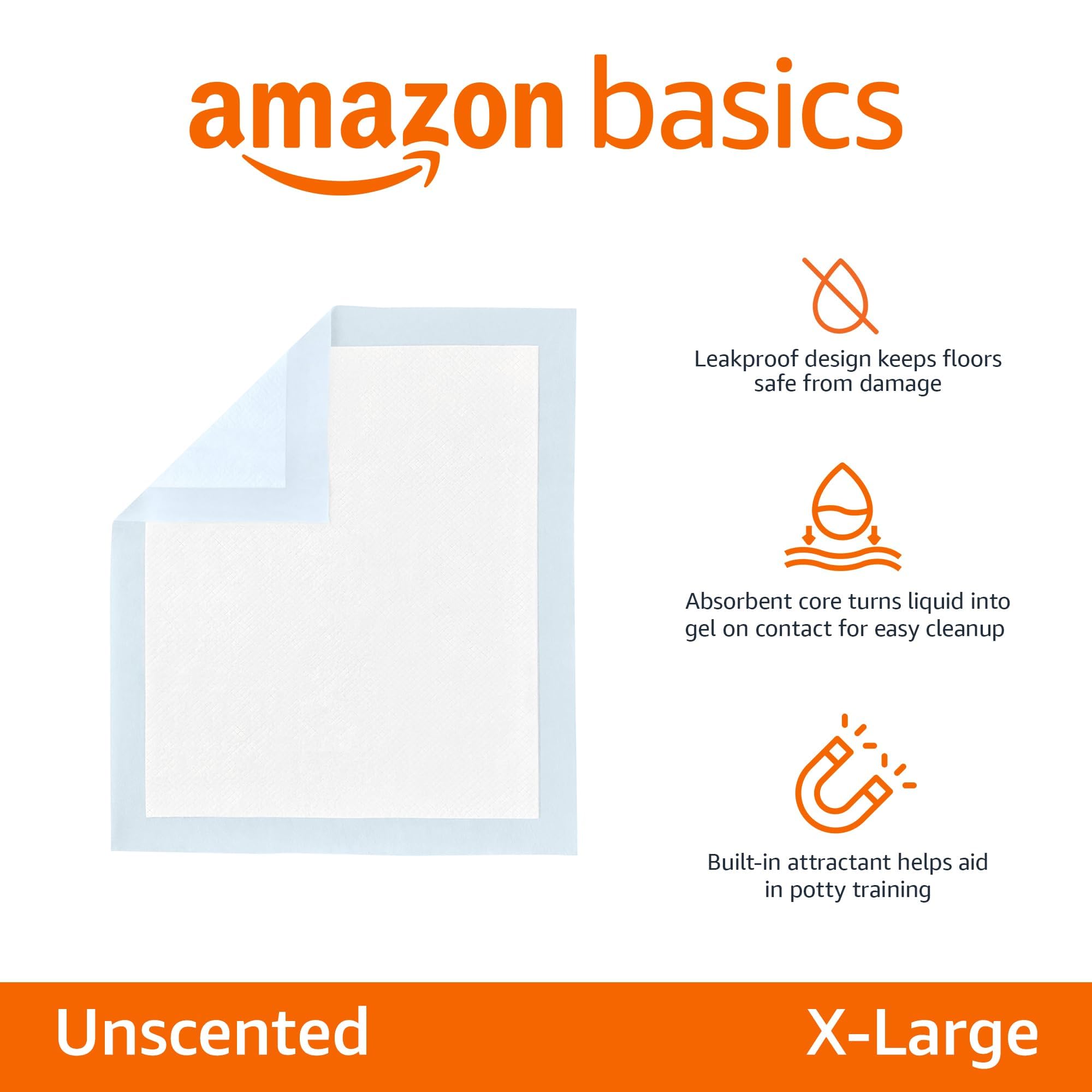 Amazon Basics 5-layer design absorbs efficiently and traps liquid on contact.