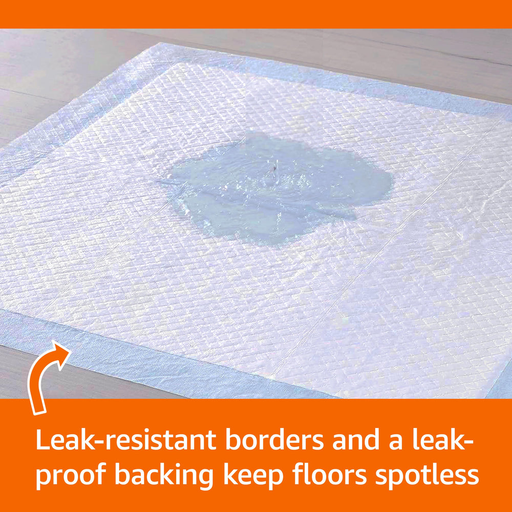 Amazon Basics pad leak-proof border seals edges to prevent overflow.