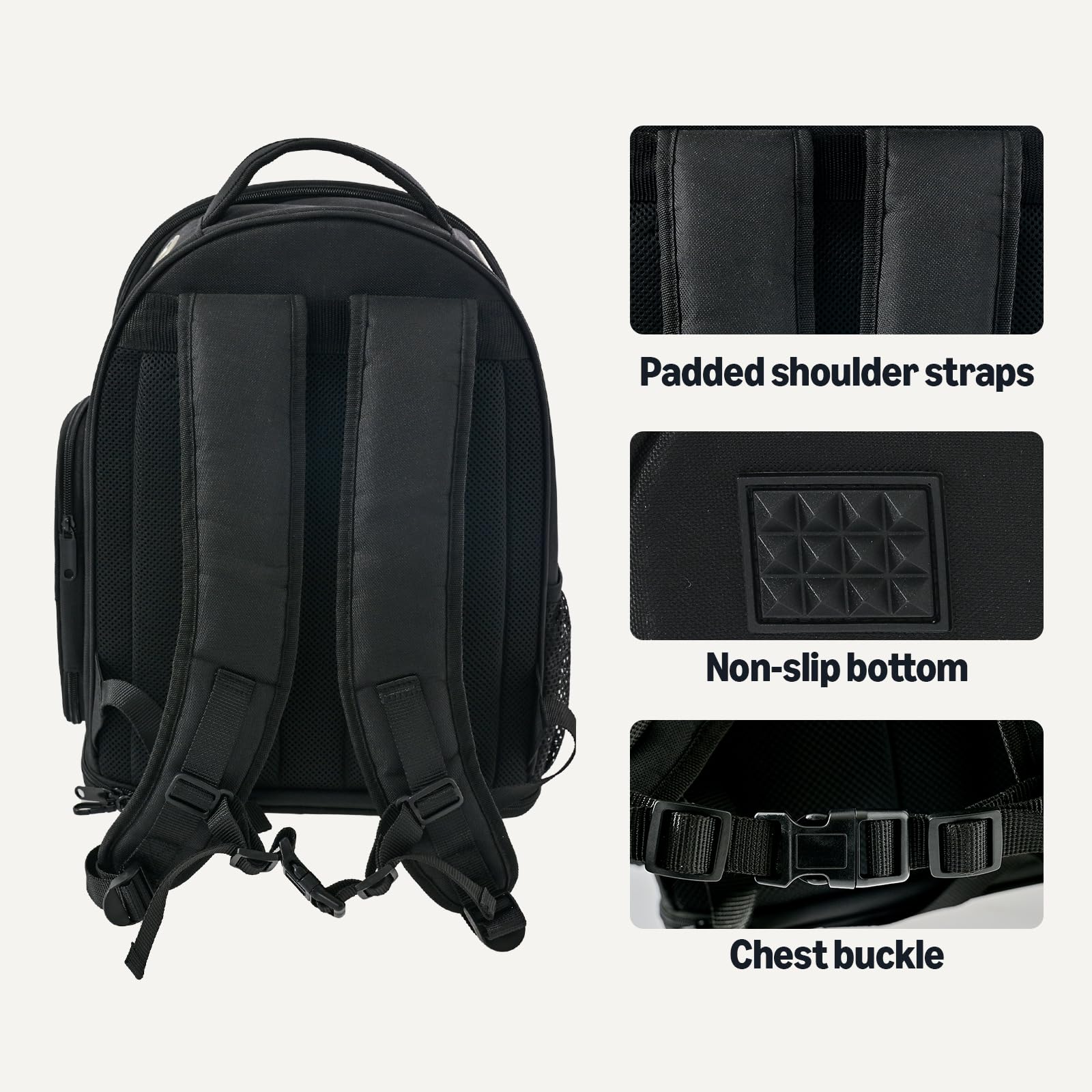 Amazon Basics safety leash clip inside the carrier helps prevent escapes during travel.