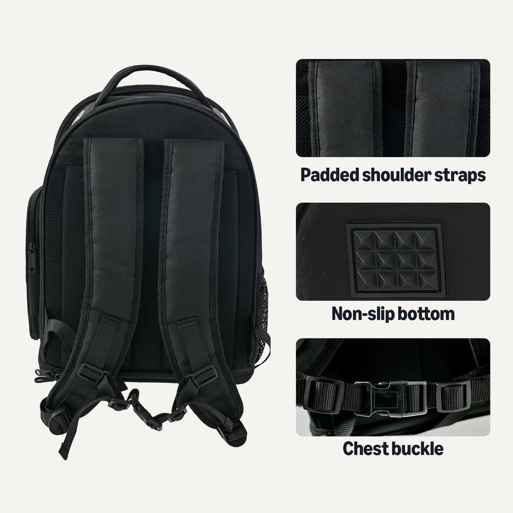 Amazon Basics safety leash clip inside the carrier helps prevent escapes during travel.