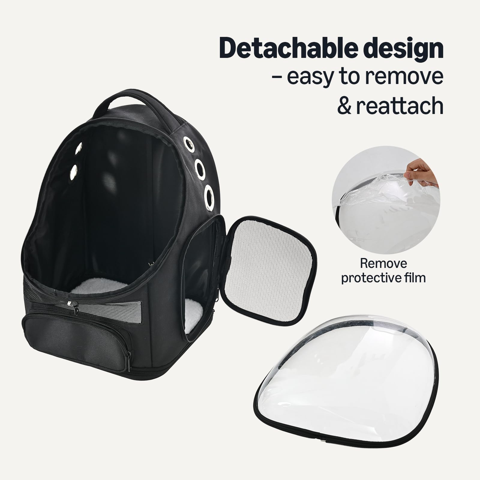 Amazon Basics side pockets provide quick access to treats and toys during travel.