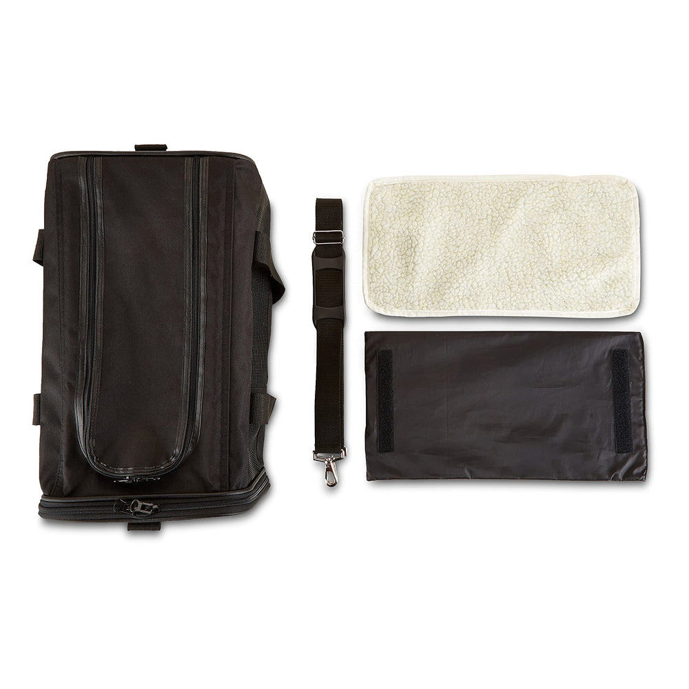 Amazon Basics adjustable shoulder strap and handles for comfortable carrying