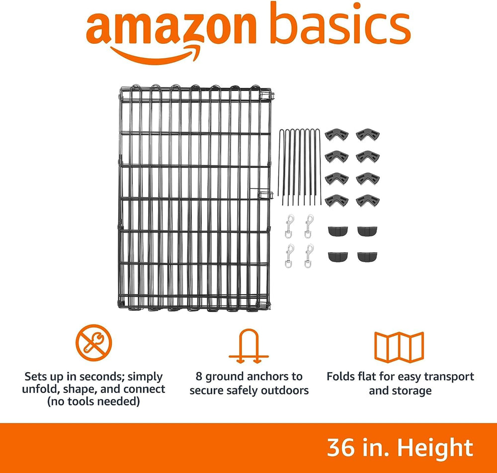 Amazon Basics playpen blocks off rooms for safe indoor play.