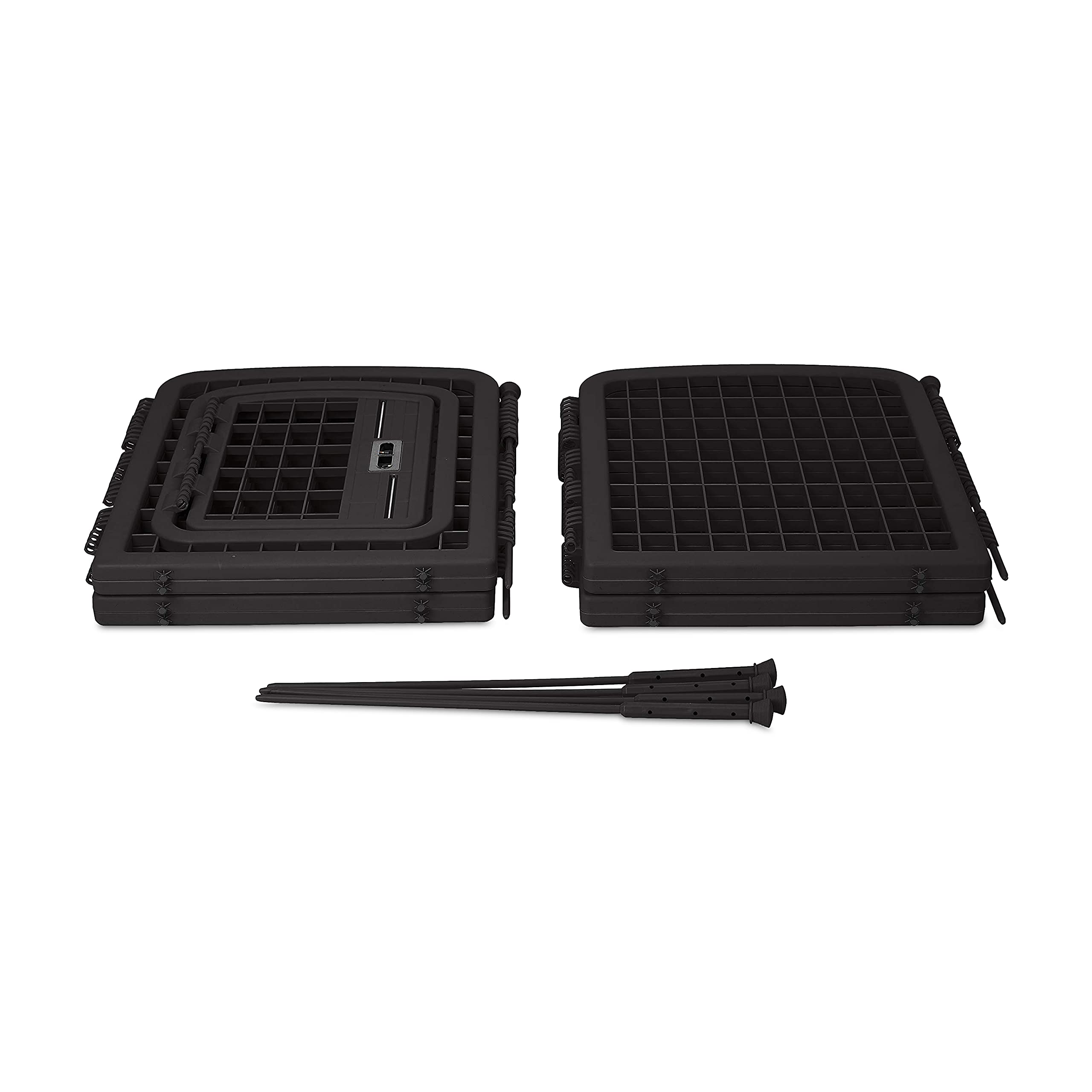 Heavy-duty plastic construction of Amazon Basics pet pen