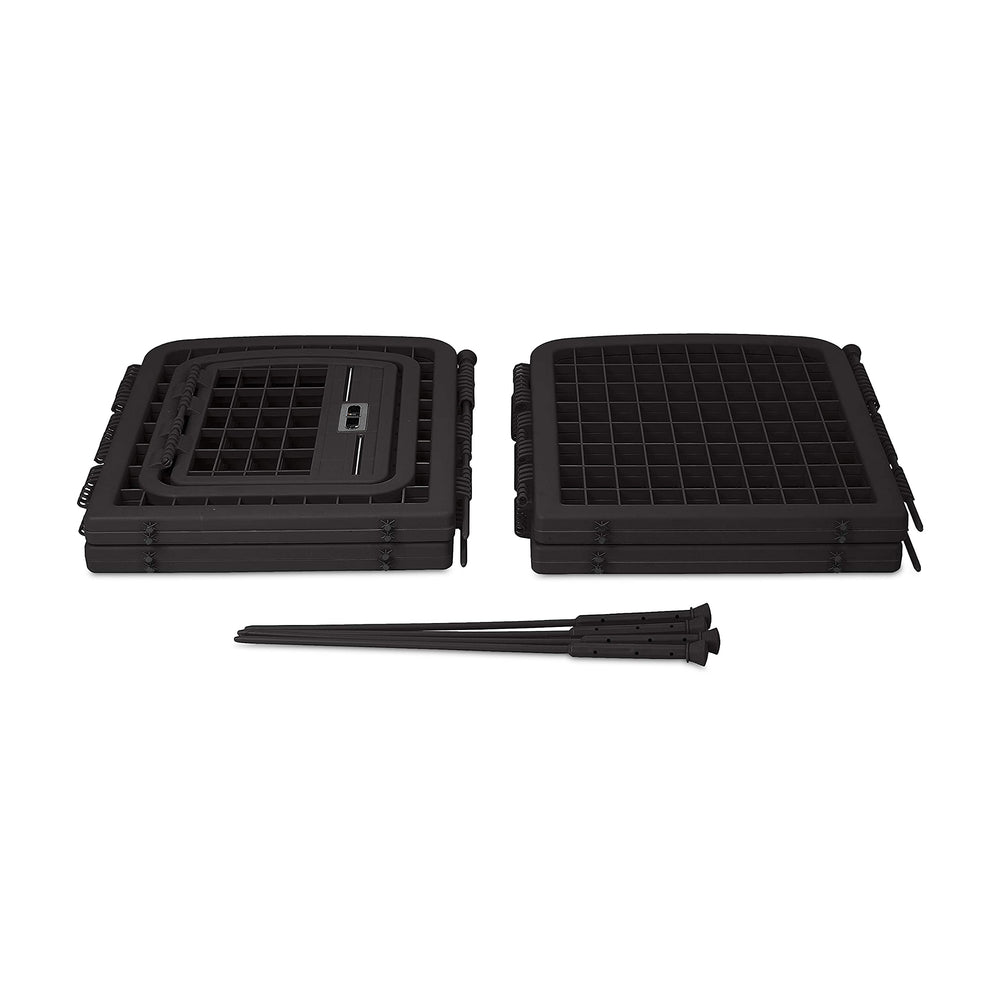Heavy-duty plastic construction of Amazon Basics pet pen