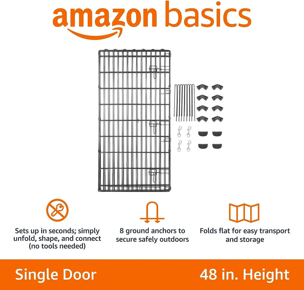 Amazon Basics octagonal pen folds flat for easy storage.