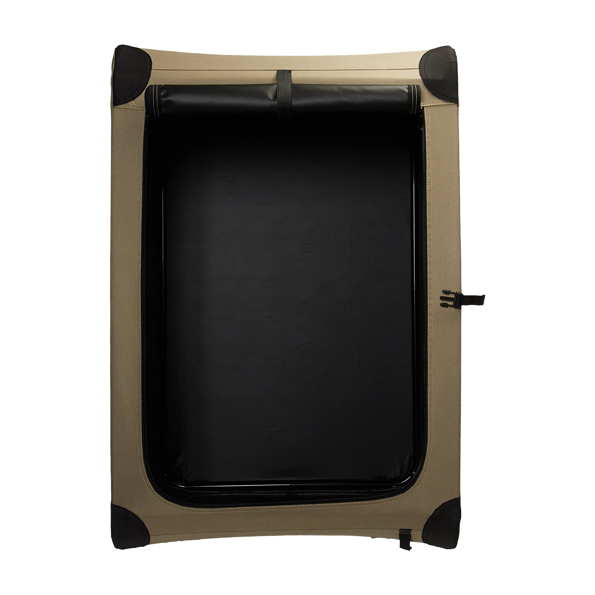 Amazon Basics soft crate folded flat for compact storage and portability.