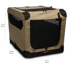 Amazon Basics soft dog crate with front door for convenient access during travel