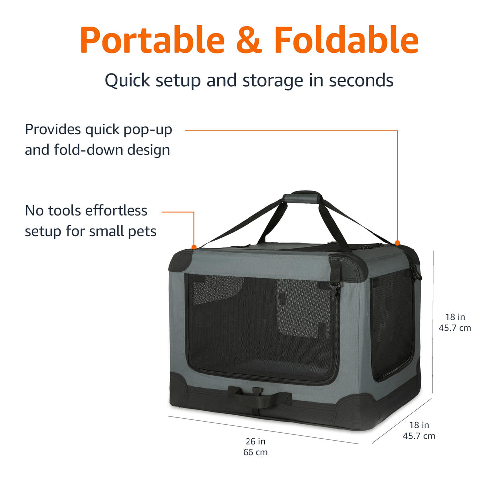 Amazon Basics crate includes removable fleece bed pad for added comfort.