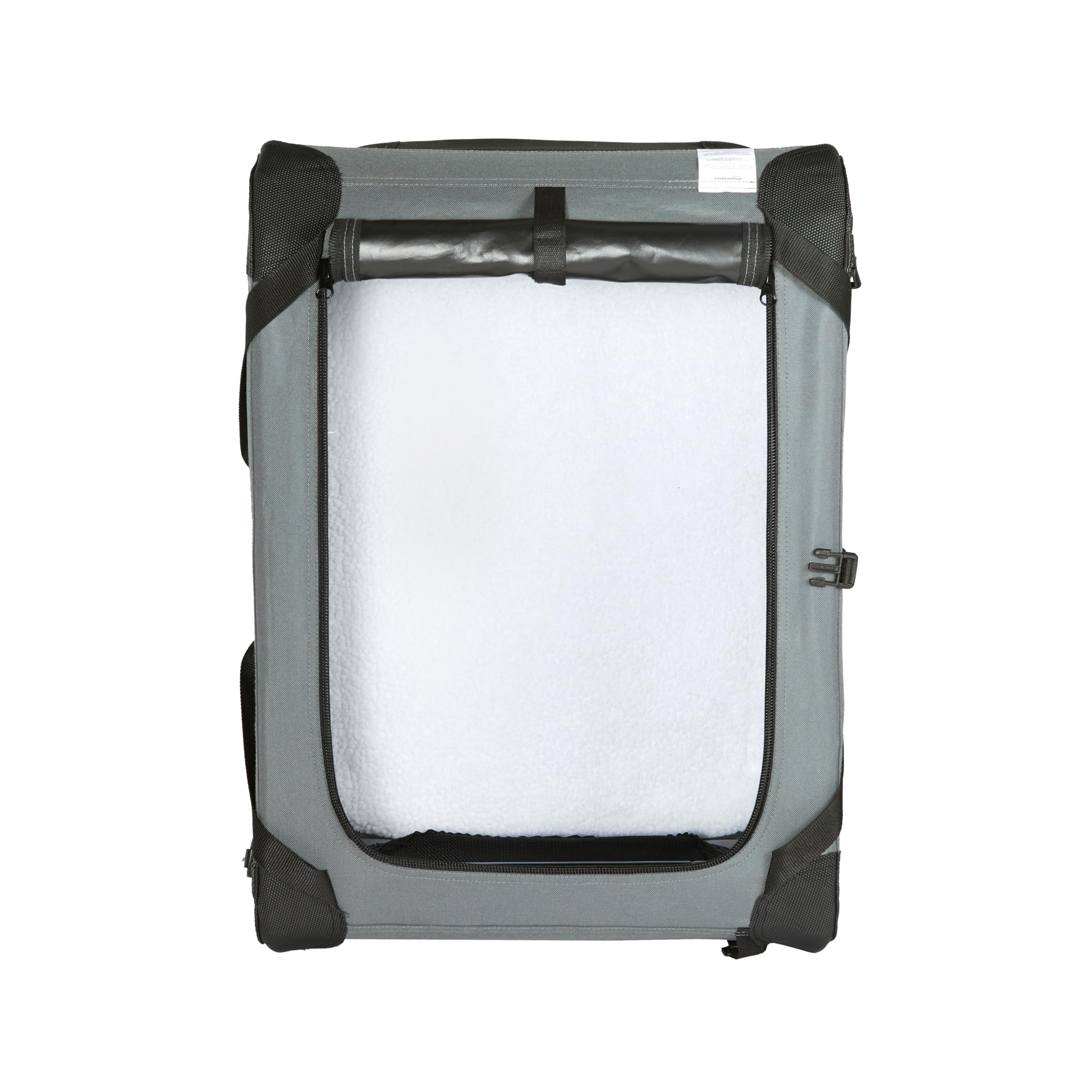 Amazon Basics crate with water-resistant base for easy cleaning on the go.
