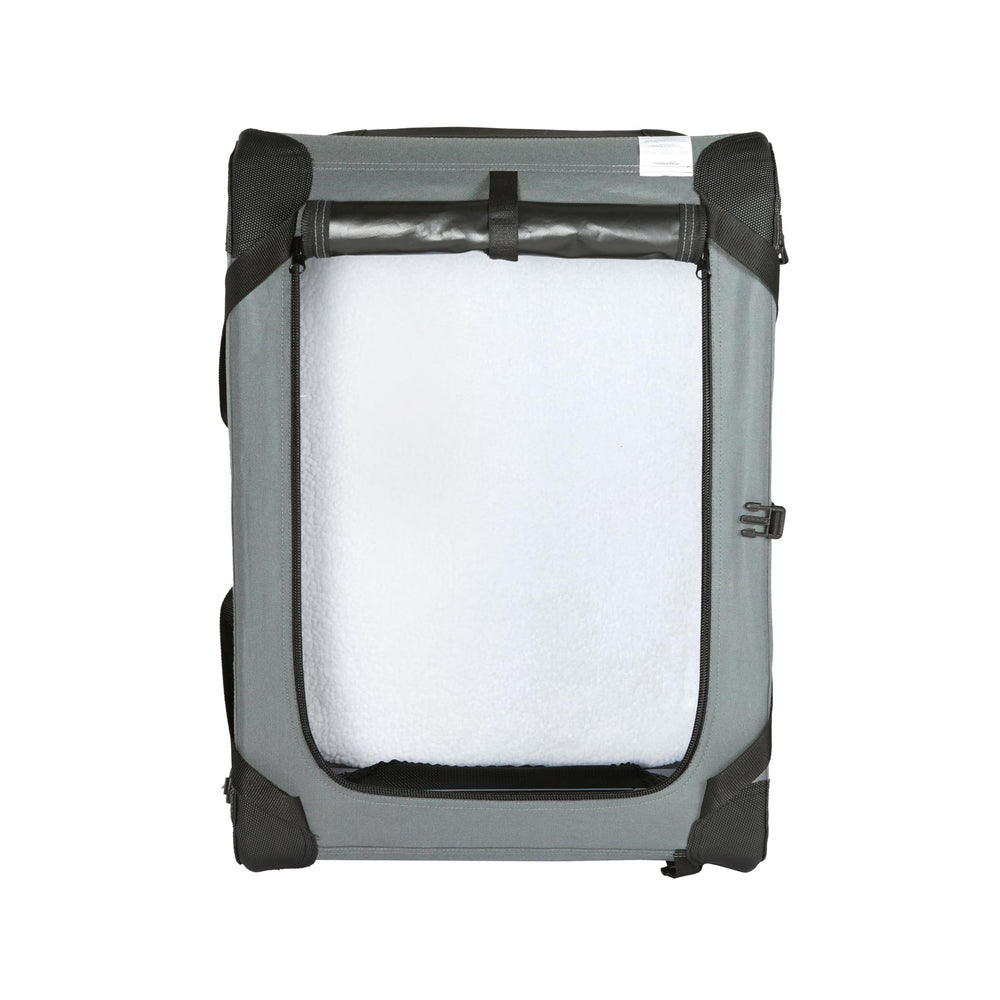Amazon Basics crate with water-resistant base for easy cleaning on the go.