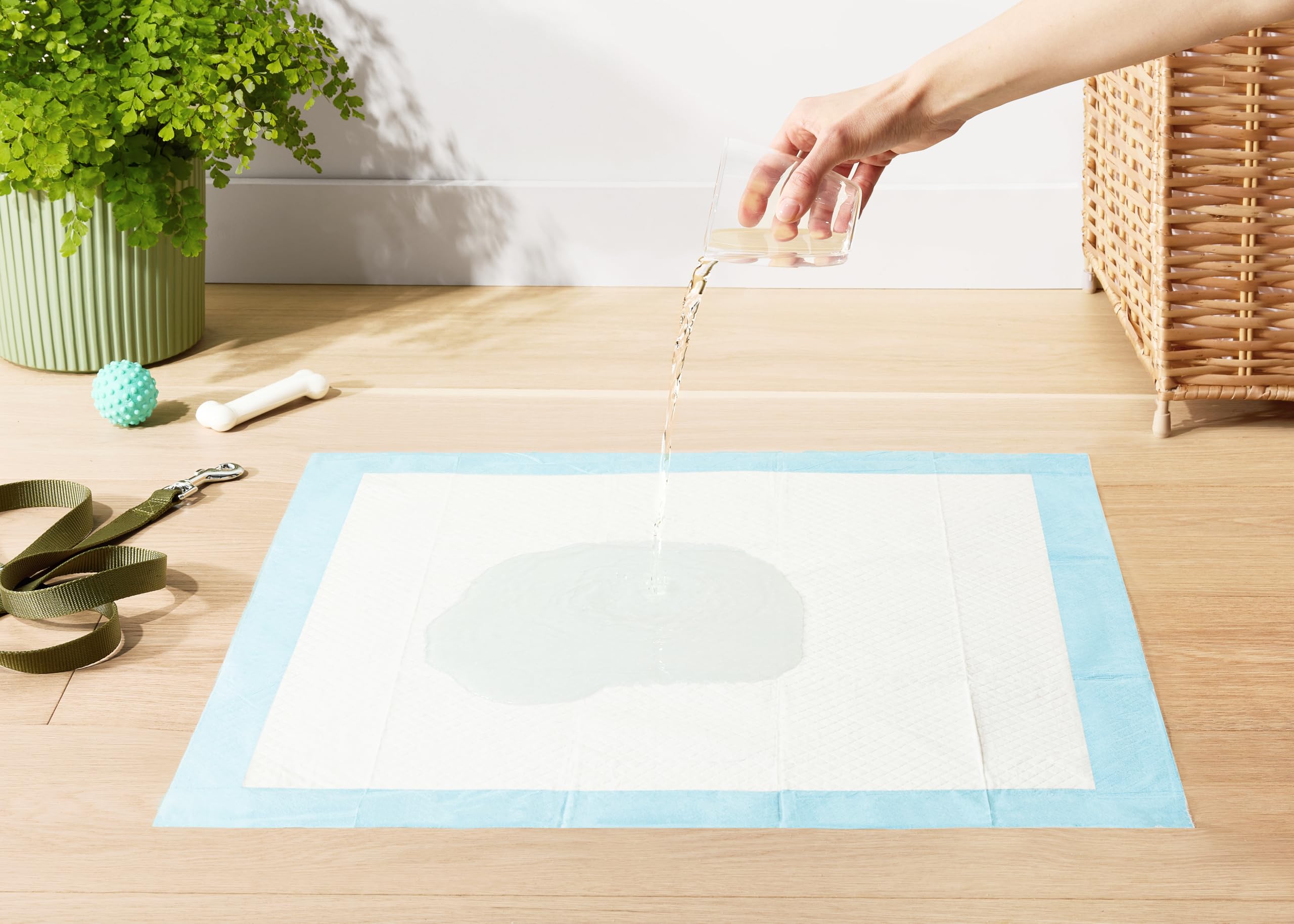 Amazon Basics quick-dry surface image highlights rapid liquid turning to gel to keep floors cleaner