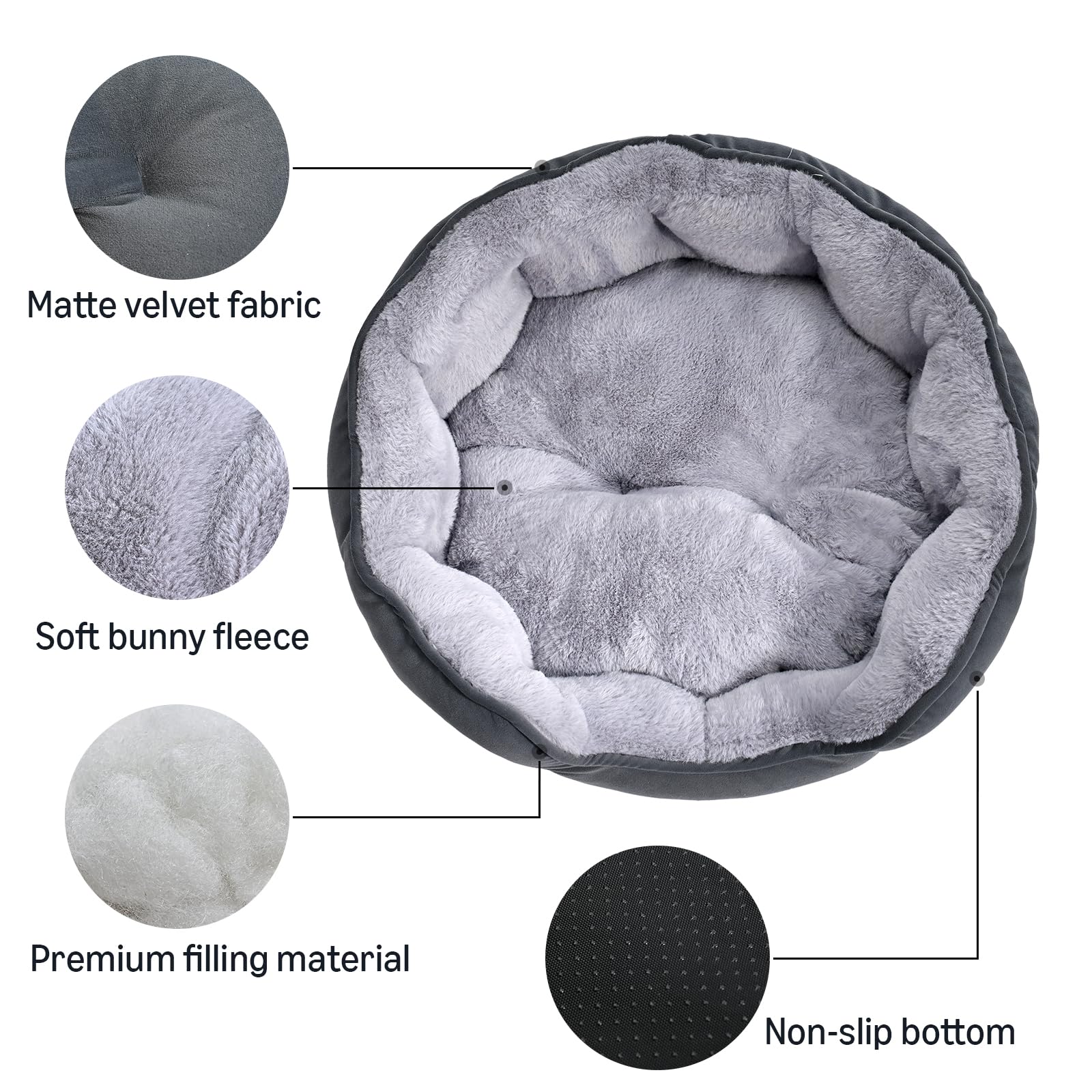 Amazon Basics bed side view highlighting anti-slip bottom for safety on floors