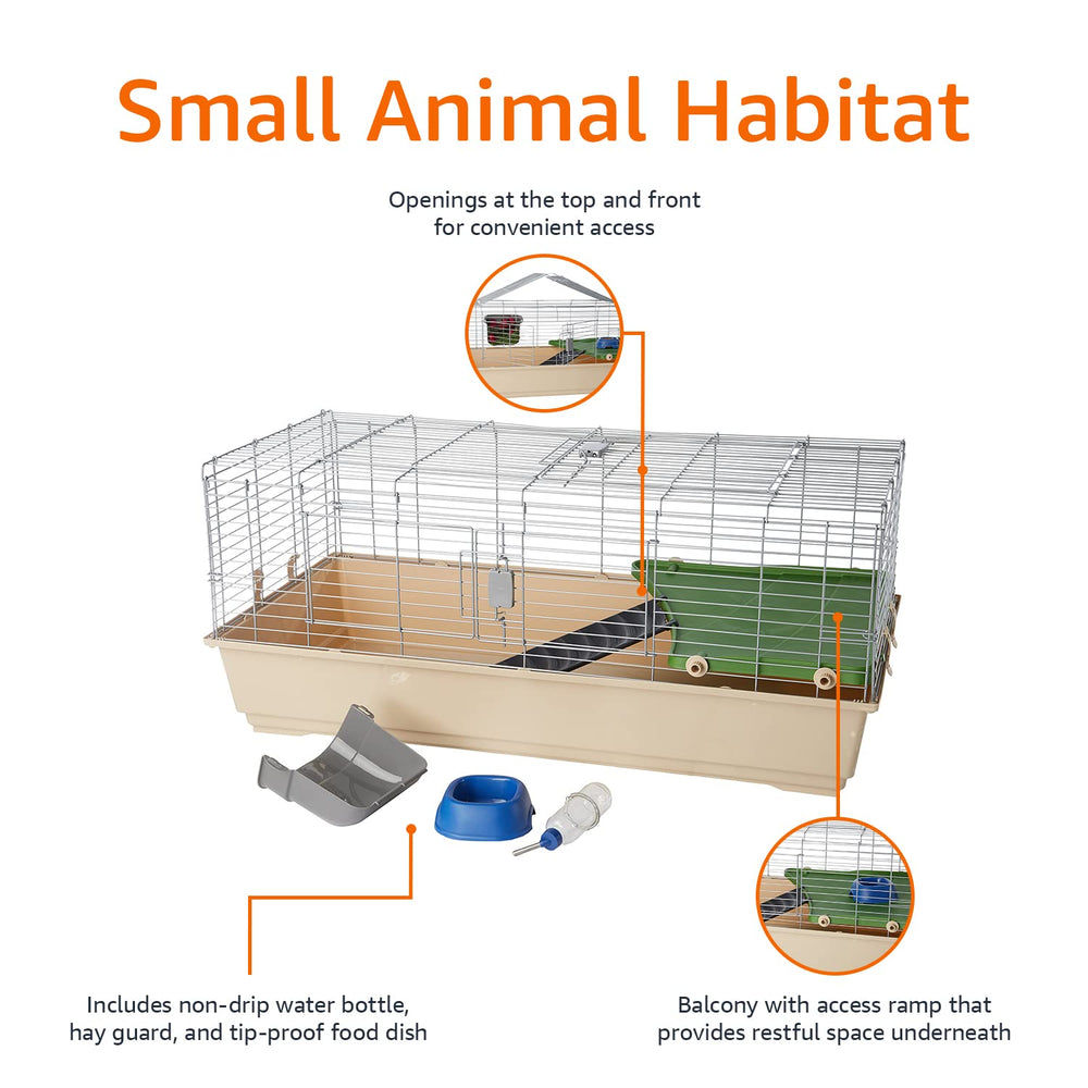 Amazon Basics includes water bottle, hay guard, balcony and ramp for interactive play.