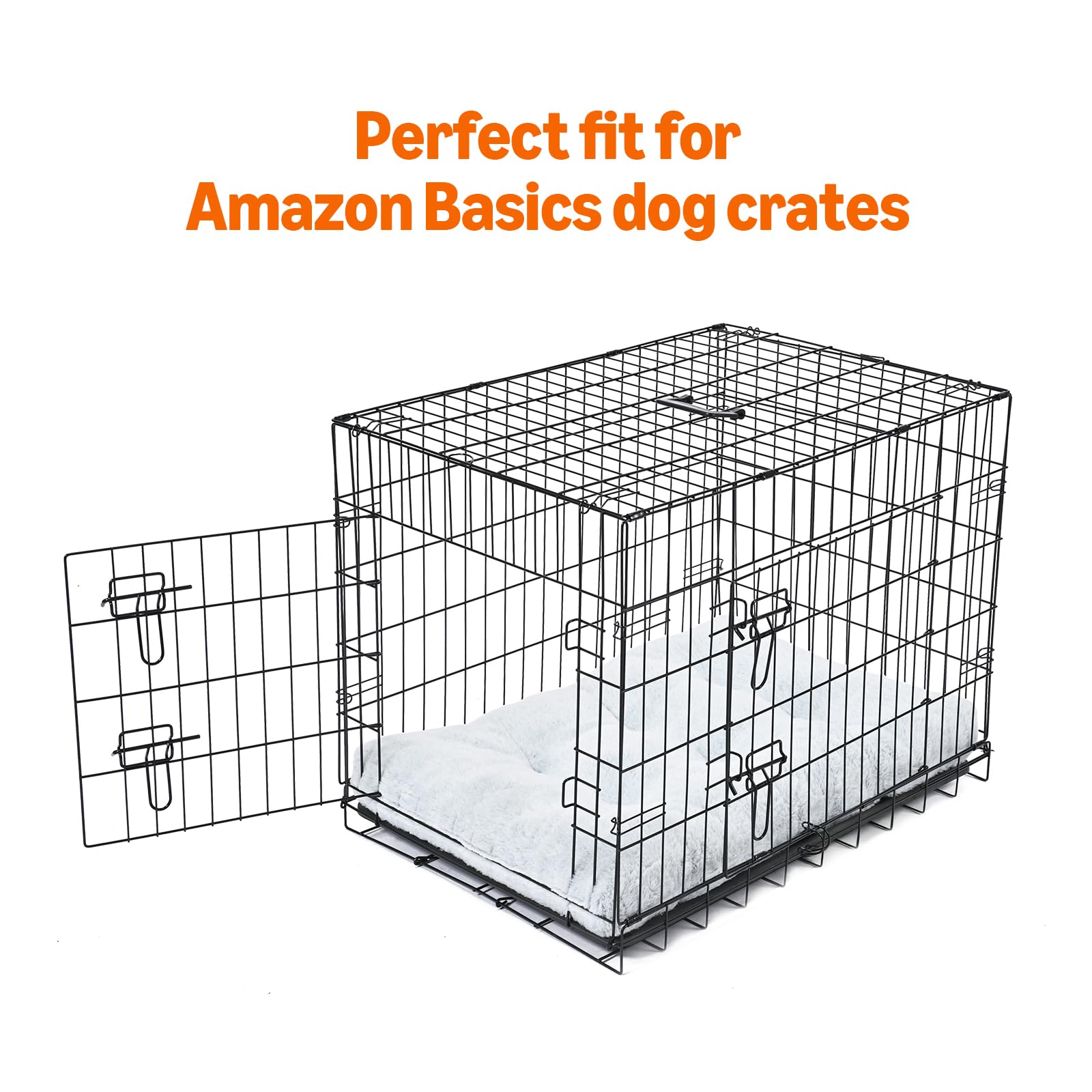 Amazon Basics bed designed to be crate compatible for secure resting