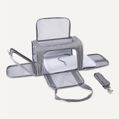 Amazon Basics soft pet carrier folded flat for compact storage